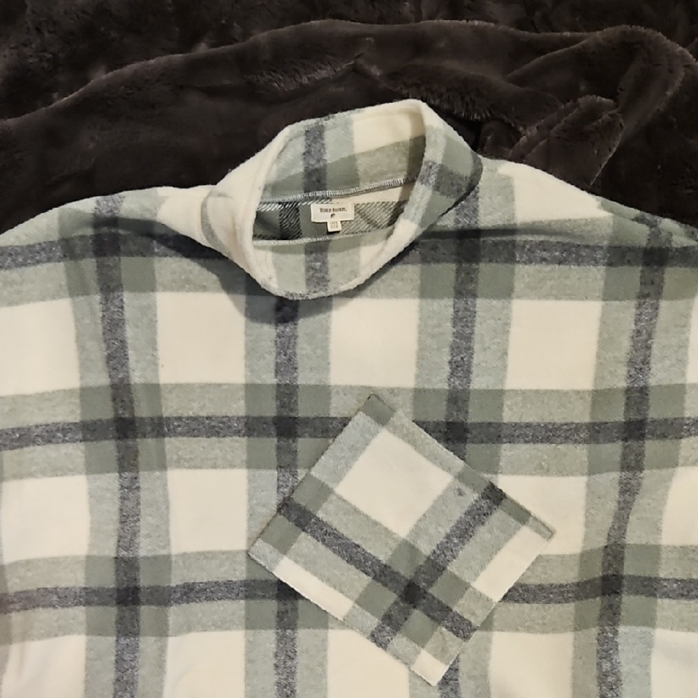 Plaid Mock Neck Sweater